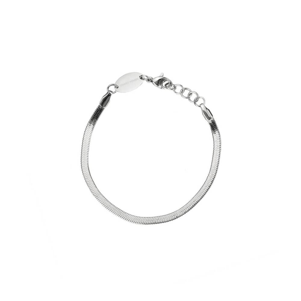 NEW BRENDA GRANDS women's dainty herringbone bracelet in silver